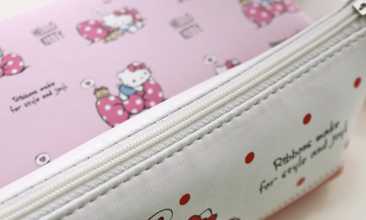 HELLOKITTY Big Handle Pencil Pouch (Pink ribbons)