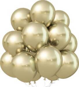 jobkoo metallic gold balloons, 12inch chrome light gold balloons 30pcs champagne gold metallic party balloons golden helium latex balloon for birthday baby bridal shower boho wedding party decorations