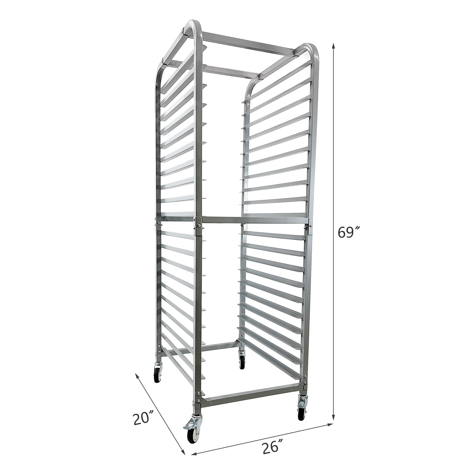 Stuffygreenus 20-Tier Sheet Pan Rack, Bun Pan Rack, Aluminum Bakery Rack, Home Commercial Kitchen Bakery Cooling Rack, 4 Wheels