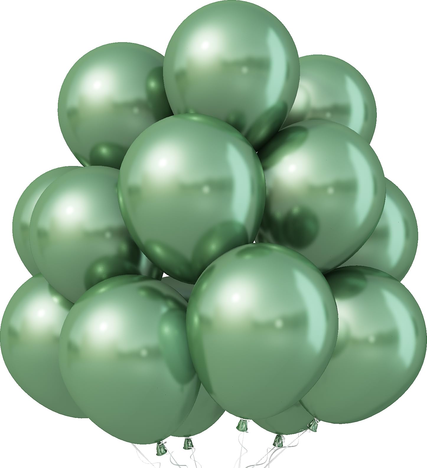 Jobkoo Metallic Green Balloons, 12Inch Chrome Dark Green Balloons 30Pcs Retro Sage Olive Green Metallic Party Balloons Hunter Green Chrome Helium Balloon for Jungle Birthday Graduation Wedding Decor