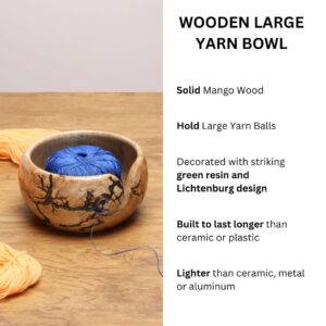 Vriksha Kraft Wooden Yarn Bowl for Crocheting - Crochet Yarn Large Bowl (7x4) - Knitting Storage Yarn Bowl – - Birthday Gifts for Women