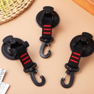 PRETYZOOM 4pcs Heavy Duty Suction Cup With Hooks, Garage Strong Suction Cup Vacuum Suction Cups With Securing Hook, No Hole Punched, Outdoor Camping Supplies