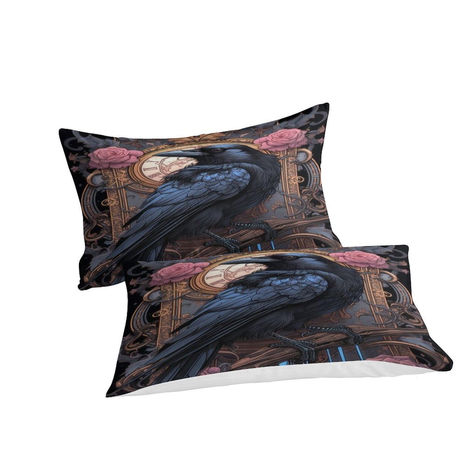 UPIKIT Crows Quilt Cover 3D Print Ravens for Boys Girls Comforter Covers Duvet Cover with Pillow Cases Soft Microfiber with Zipper Closure Bedding Set 3 Pieces Queen（228x228cm）, Style-1