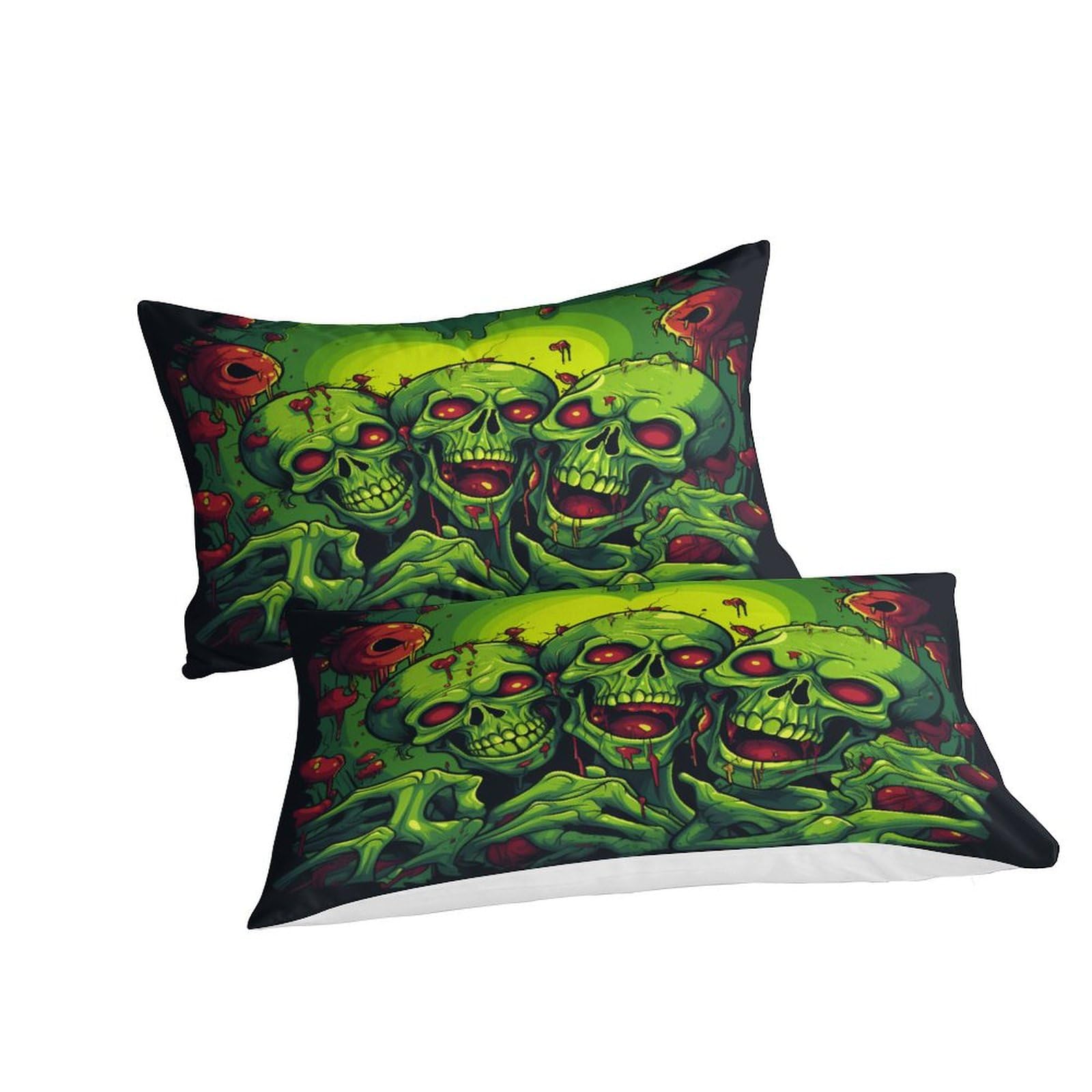 UPIKIT Zombie Halloween Quilt Cover for Teens and Adults Comforter Covers Duvet Cover 3D Print Horror Theme with Pillow Cases Bedding Set Soft Microfiber with Zipper Closure 3 Pieces Full（203x228cm）