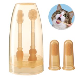 sodknow Silicone Soft Cat Dog Toothbrush (Yellow, Common) (01)