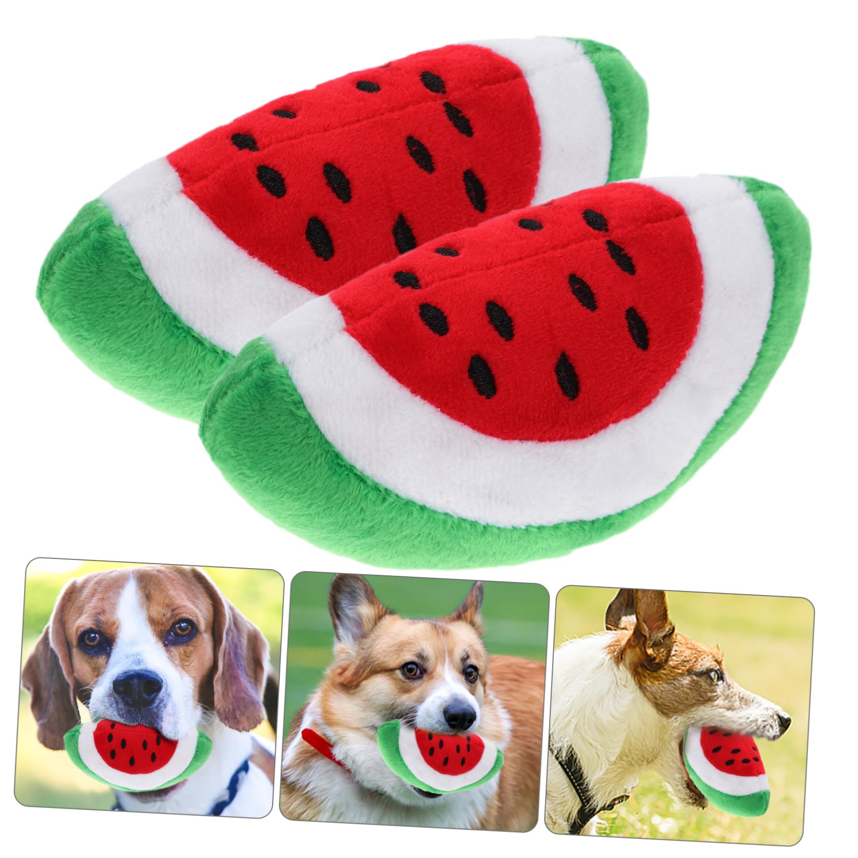 FONDOTIN 3pcs Dog Plush Toy Puppy Dental Toy Food Shaped Dog Toy Watermelon Pet Toys Interactive Chew Toy for Puppy Cat Interactive Toy Plush Cute Dog Toy Squeaky Dog Toys Fruit The Dog