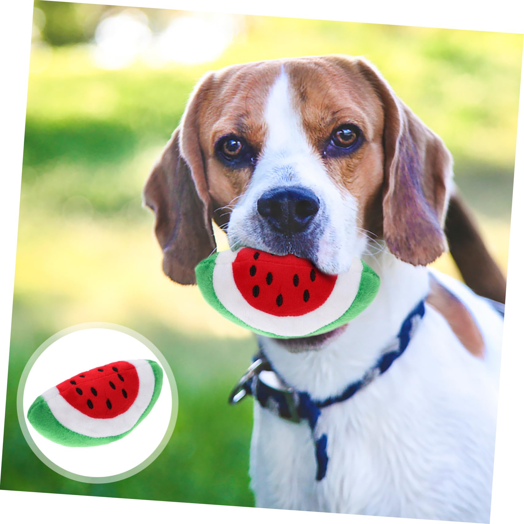 FONDOTIN 3pcs Dog Plush Toy Puppy Dental Toy Food Shaped Dog Toy Watermelon Pet Toys Interactive Chew Toy for Puppy Cat Interactive Toy Plush Cute Dog Toy Squeaky Dog Toys Fruit The Dog