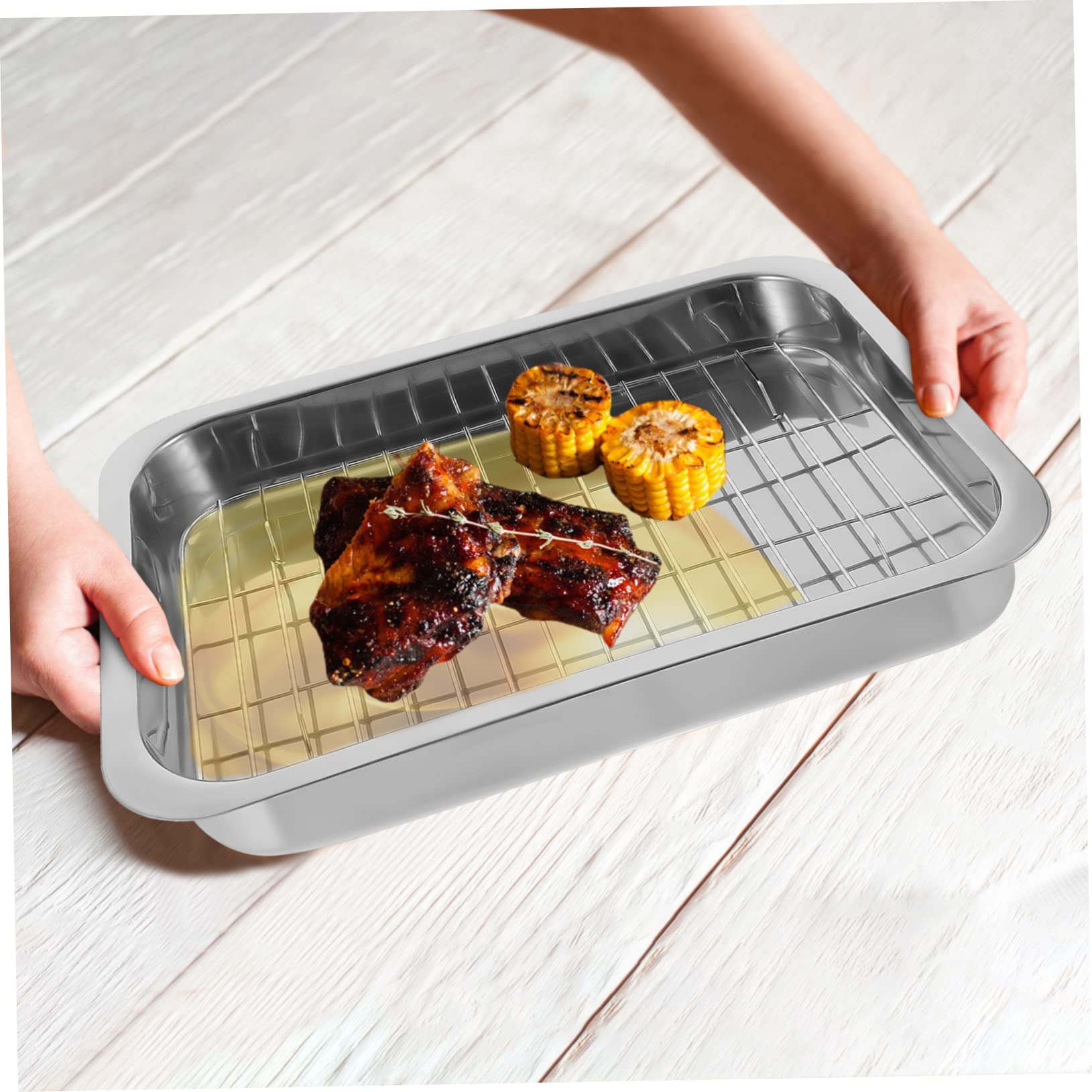 LABRIMP 1 Set Baking Tray Cooling Rack Heavy Duty Ovenware Pan Baking Roasting