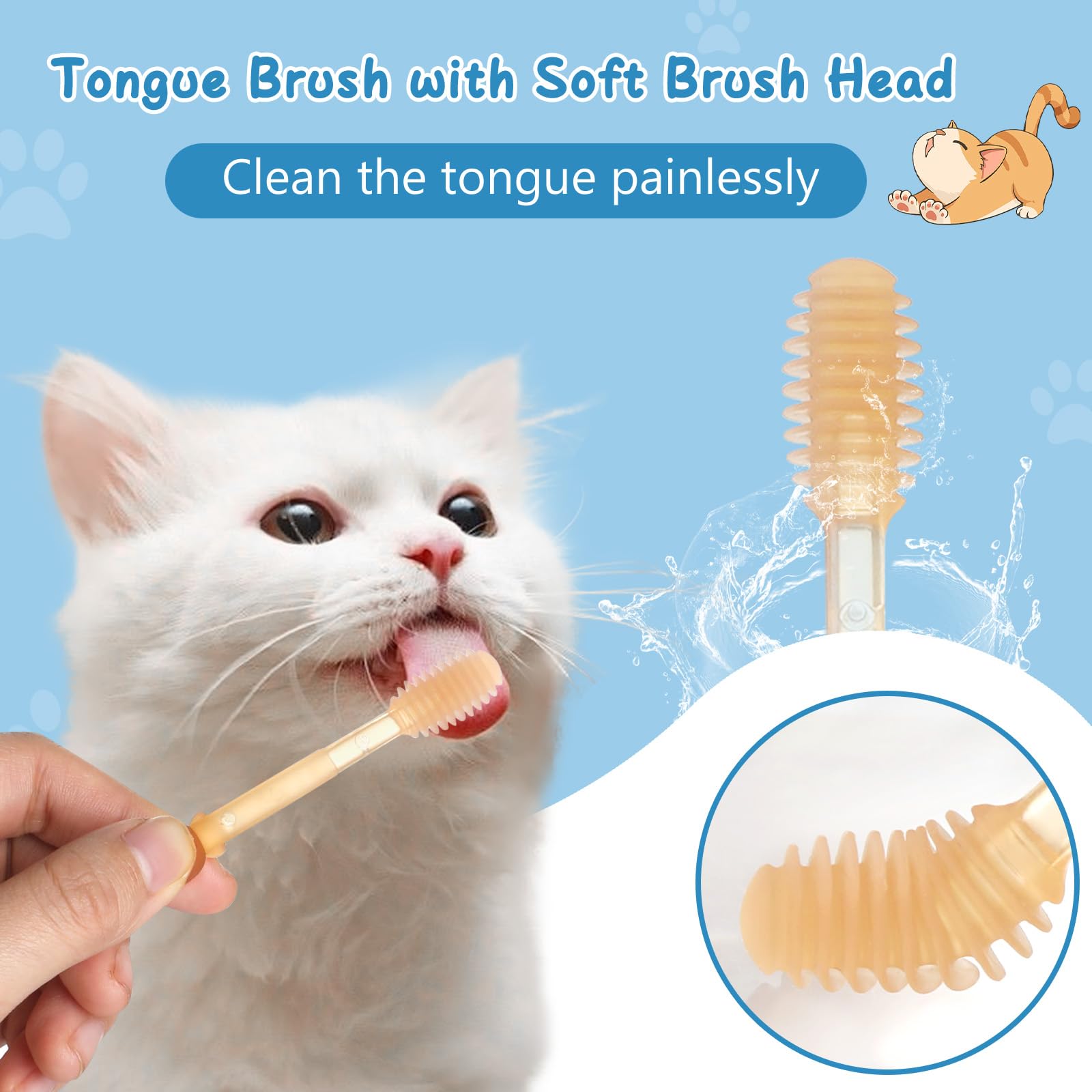 sodknow Silicone Soft Cat Dog Toothbrush (Yellow, Common) (01)