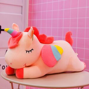 yuchng pink unicorn plush toy unicorn stuffed animal soft plush pillow 11 inch, plush unicorn birthday gift soft plush toy, gift for children, friends