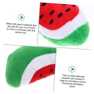 FONDOTIN 3pcs Dog Plush Toy Puppy Dental Toy Food Shaped Dog Toy Watermelon Pet Toys Interactive Chew Toy for Puppy Cat Interactive Toy Plush Cute Dog Toy Squeaky Dog Toys Fruit The Dog