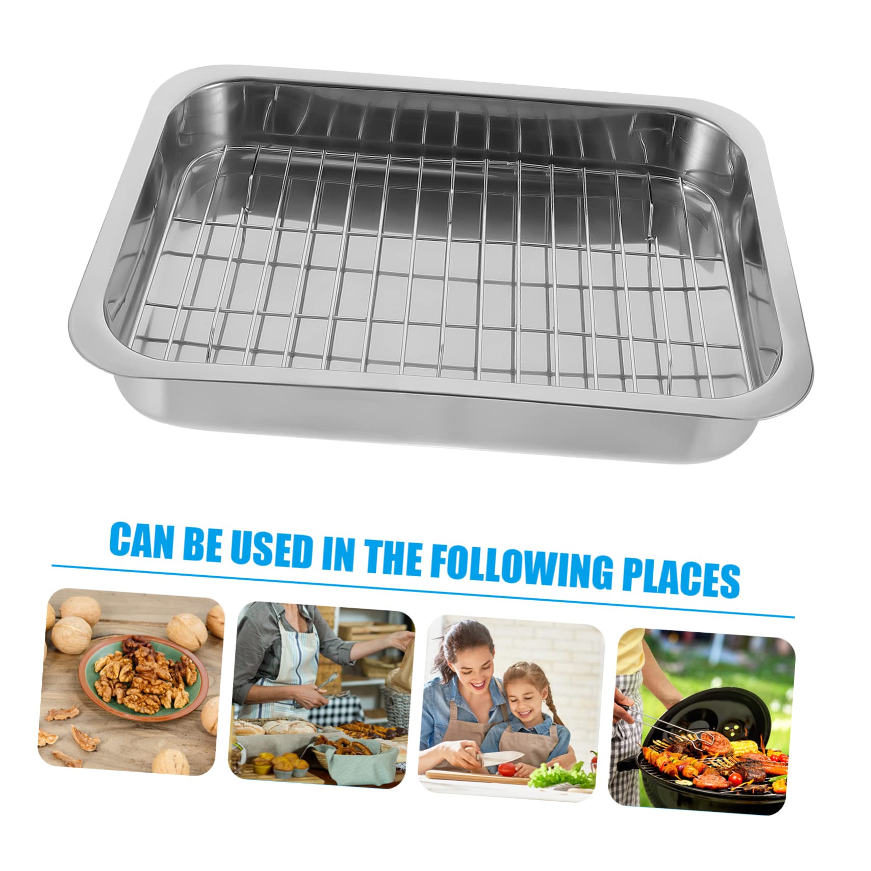 LABRIMP 1 Set Baking Tray Cooling Rack Heavy Duty Ovenware Pan Baking Roasting