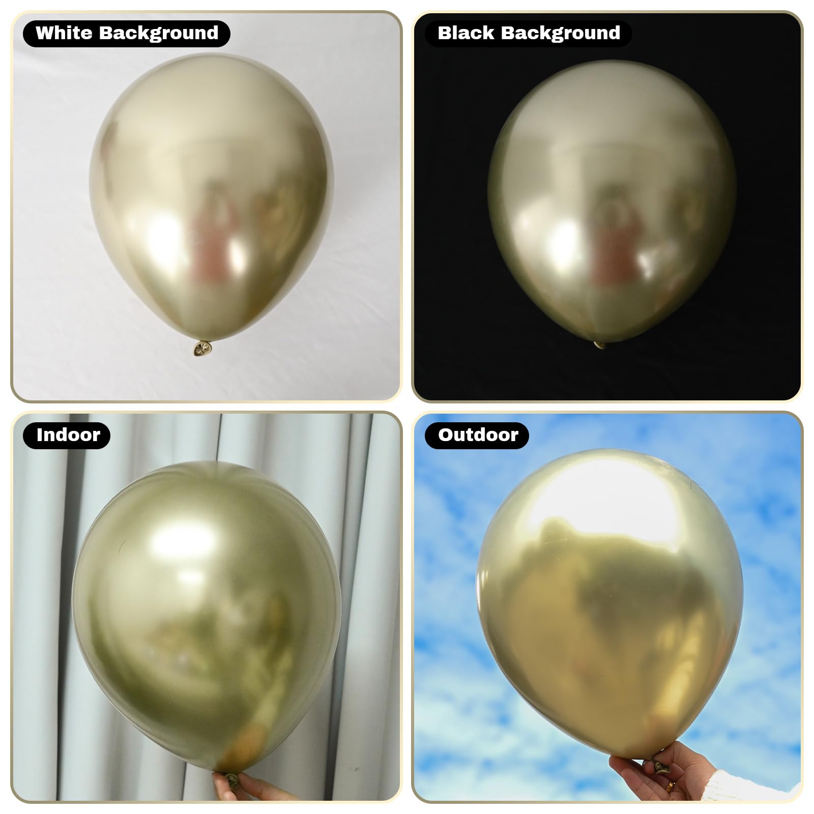 Jobkoo Metallic Gold Balloons, 12Inch Chrome Light Gold Balloons 30Pcs Champagne Gold Metallic Party Balloons Golden Helium Latex Balloon for Birthday Baby Bridal shower Boho Wedding Party Decorations