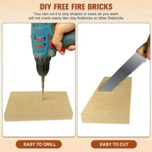 Fire Bricks, FireBrick, High Temperature Insulated Firebricks for Wood Stoves, Fireplaces, Size 9" X 4-1/2" X 1-1/4", Pack of 12, Wood Stove Bricks, Fireplace Brick