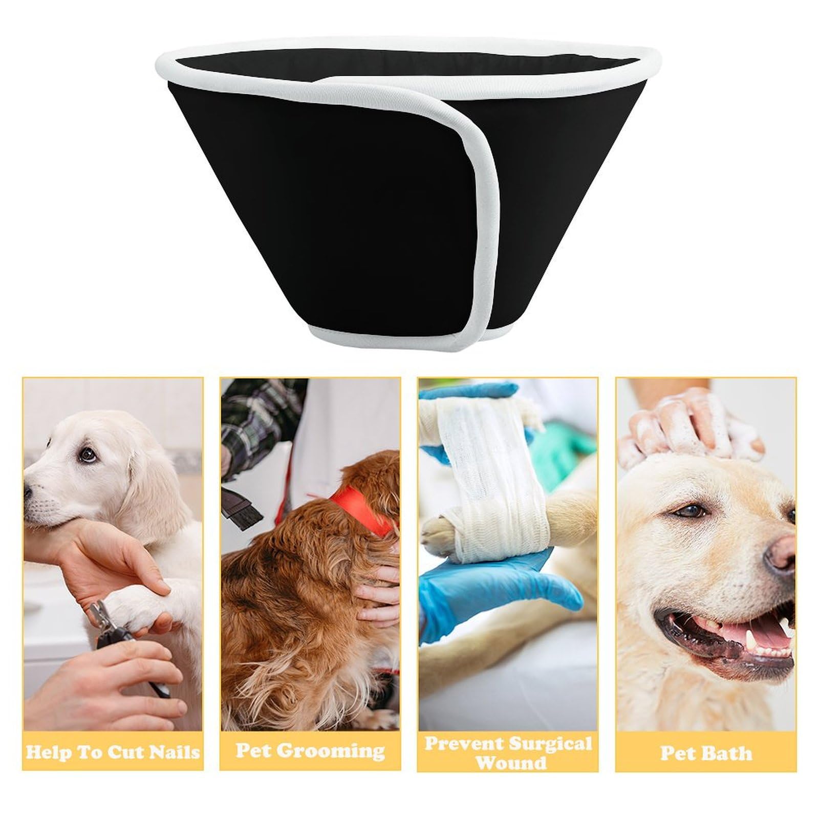 Camera Melt Comfortable Dog Cone Cat Collar Adjustable Prevent from Licking Wounds S