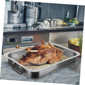 LABRIMP 1 Set Baking Tray Cooling Rack Heavy Duty Ovenware Pan Baking Roasting