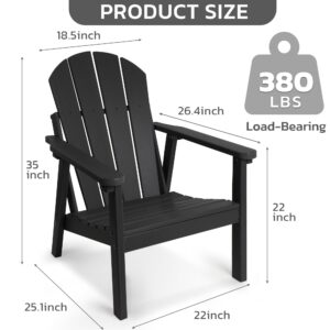 NAVINE Adirondack Chair Set of 4, HDPE All Weather Adirondack Chairs, Fire Pit Chairs, Patio Chairs, Lawn Chairs. Perfect for Porch, Patio, Poolside, Deck.