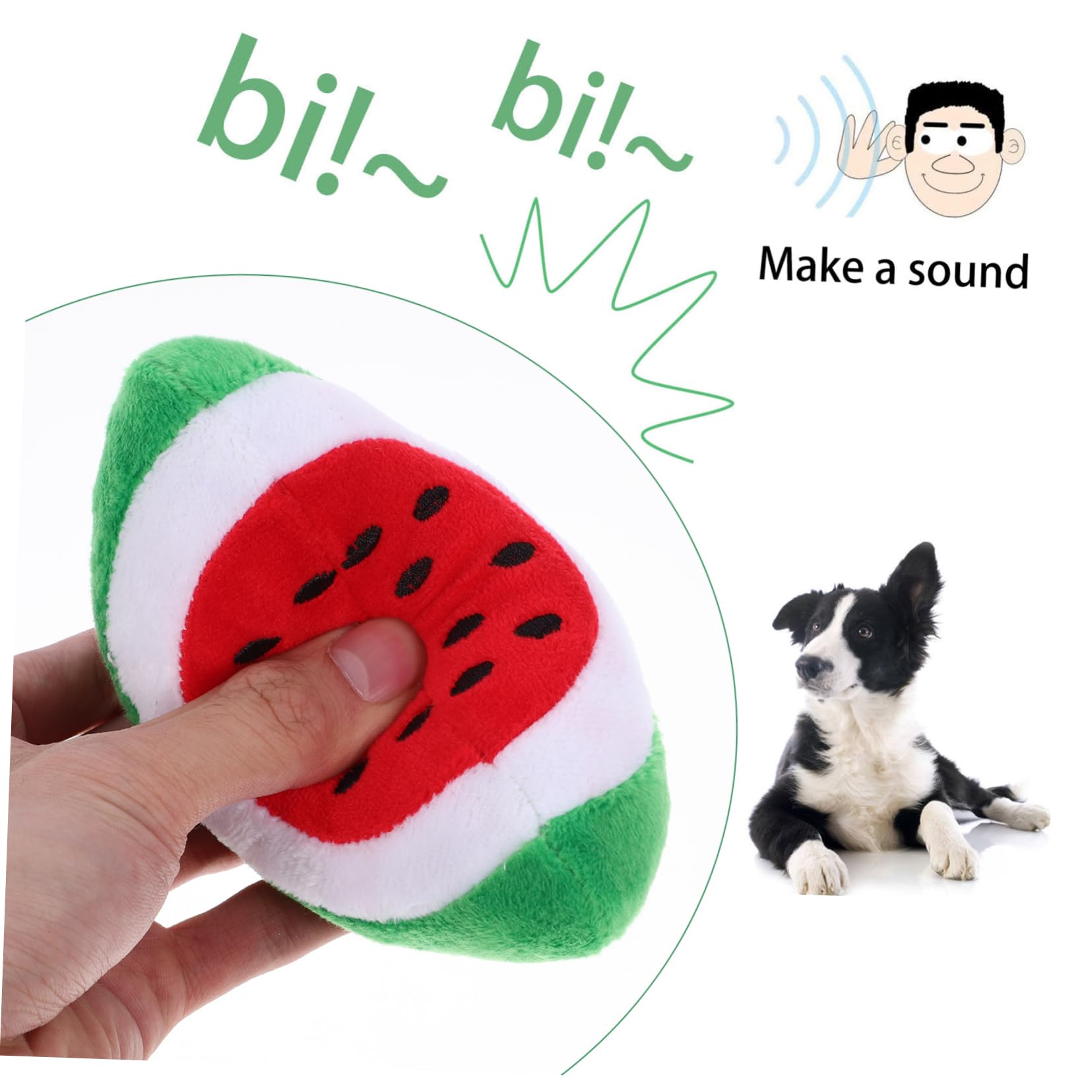 FONDOTIN 3pcs Dog Plush Toy Puppy Dental Toy Food Shaped Dog Toy Watermelon Pet Toys Interactive Chew Toy for Puppy Cat Interactive Toy Plush Cute Dog Toy Squeaky Dog Toys Fruit The Dog