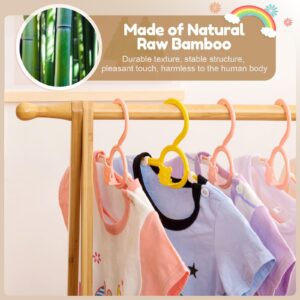 Cozivolife Kids Clothing Rack with Storage Box, Dress up Rack, Child Garment Rack with Hanging Rods, Small and Foldable, Bamboo (Natural)