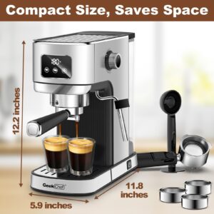 Geek Chef Espresso Machine, 20 Bar Coffee Machine, Fast Heating Automatic, Latte & Cappuccino Maker