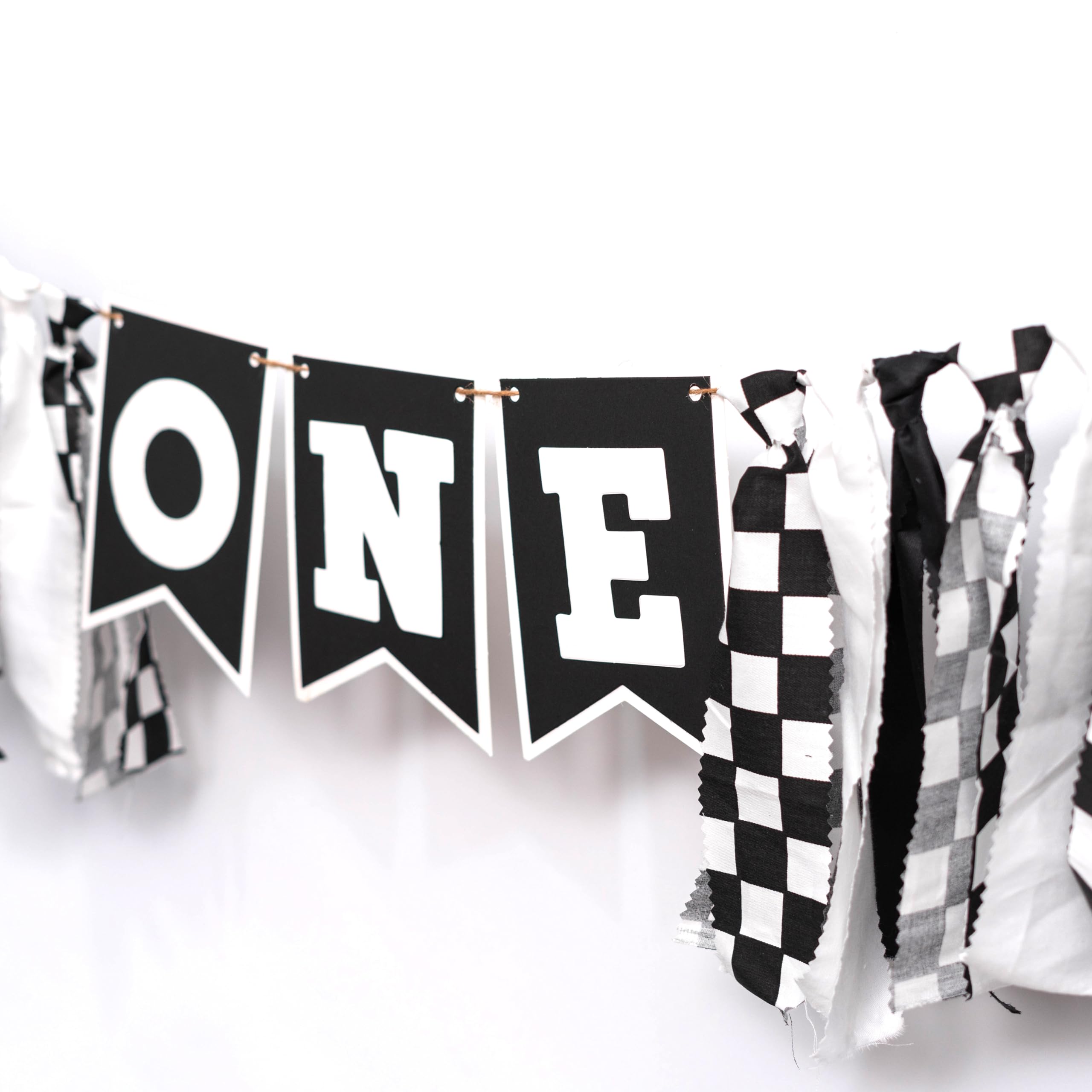 Race Car Birthday Highchair Banner - Black White Race Car Birthday Decorations,1st Birthday Race Car Banner,First Birthday Photo Prop Cars Theme Brand: VANGNING