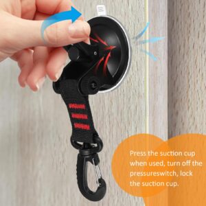 PRETYZOOM 4pcs Heavy Duty Suction Cup With Hooks, Garage Strong Suction Cup Vacuum Suction Cups With Securing Hook, No Hole Punched, Outdoor Camping Supplies