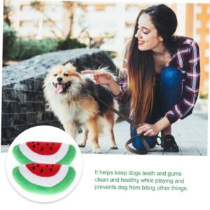 FONDOTIN 3pcs Dog Plush Toy Puppy Dental Toy Food Shaped Dog Toy Watermelon Pet Toys Interactive Chew Toy for Puppy Cat Interactive Toy Plush Cute Dog Toy Squeaky Dog Toys Fruit The Dog