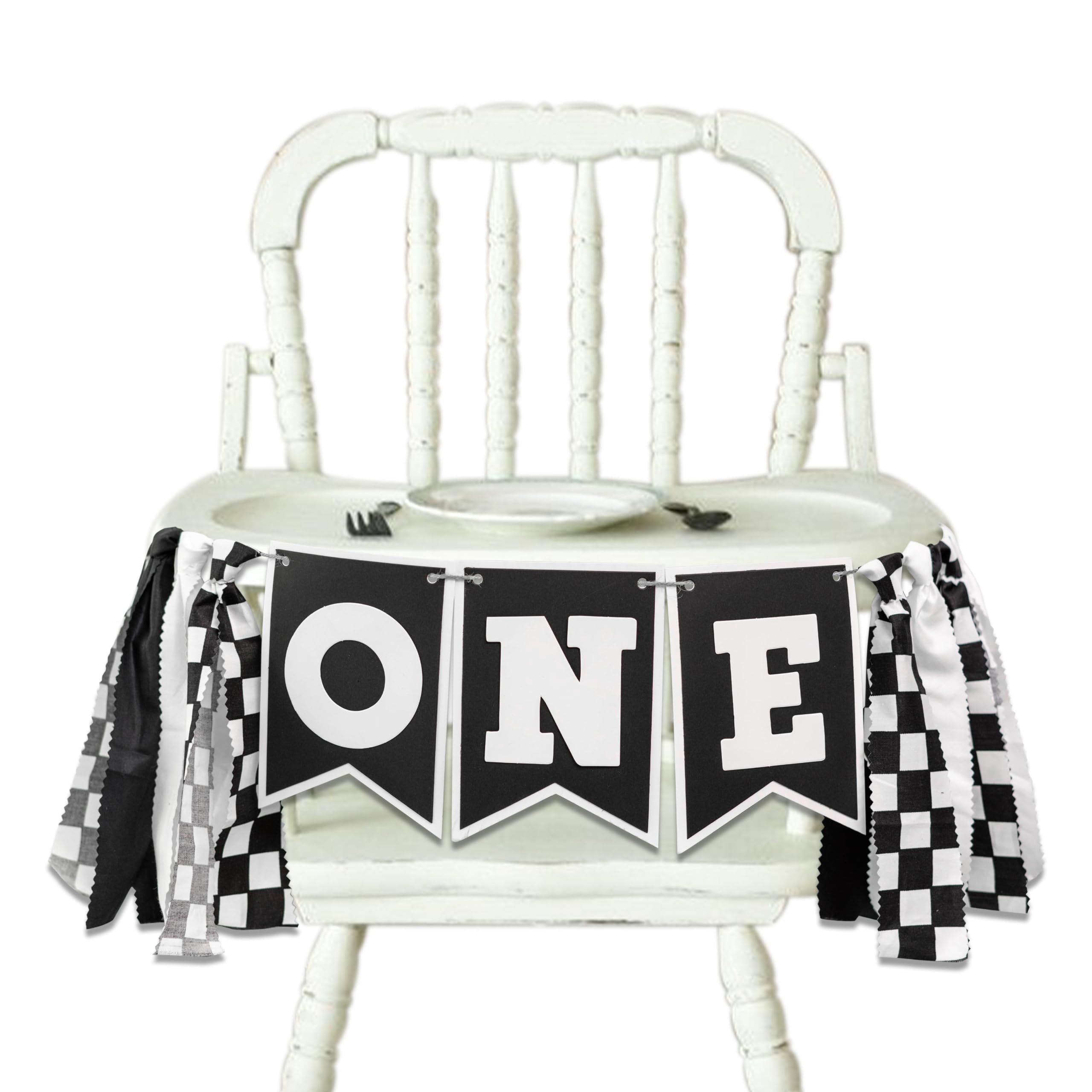 Race Car Birthday Highchair Banner - Black White Race Car Birthday Decorations,1st Birthday Race Car Banner,First Birthday Photo Prop Cars Theme Brand: VANGNING