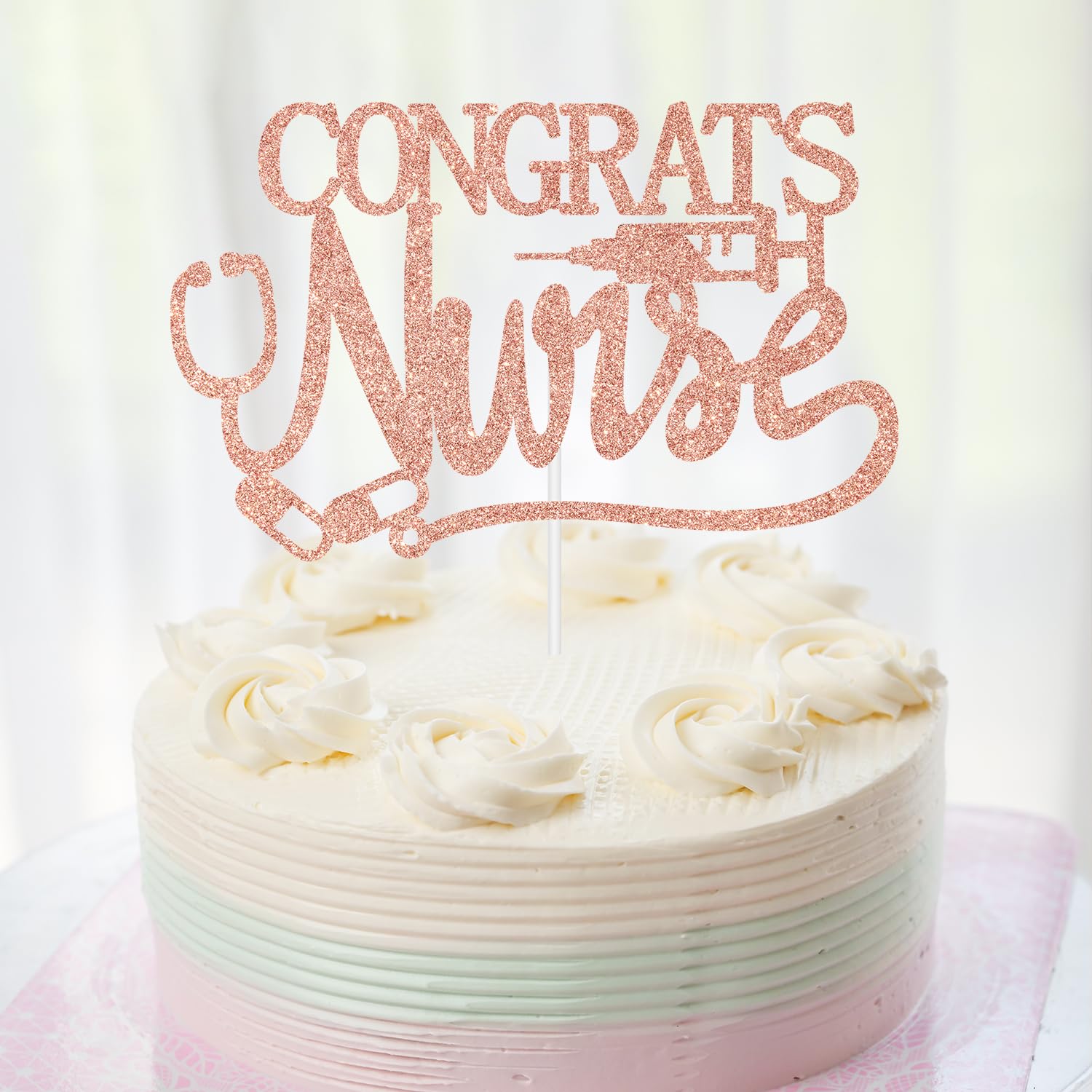 Congrats Nurse Cake Topper, Future Nurse/Congrats RN BSN FNP LPN Cake Decor, Class of 2025 Nursing School Survivor Graduation Party Decorations