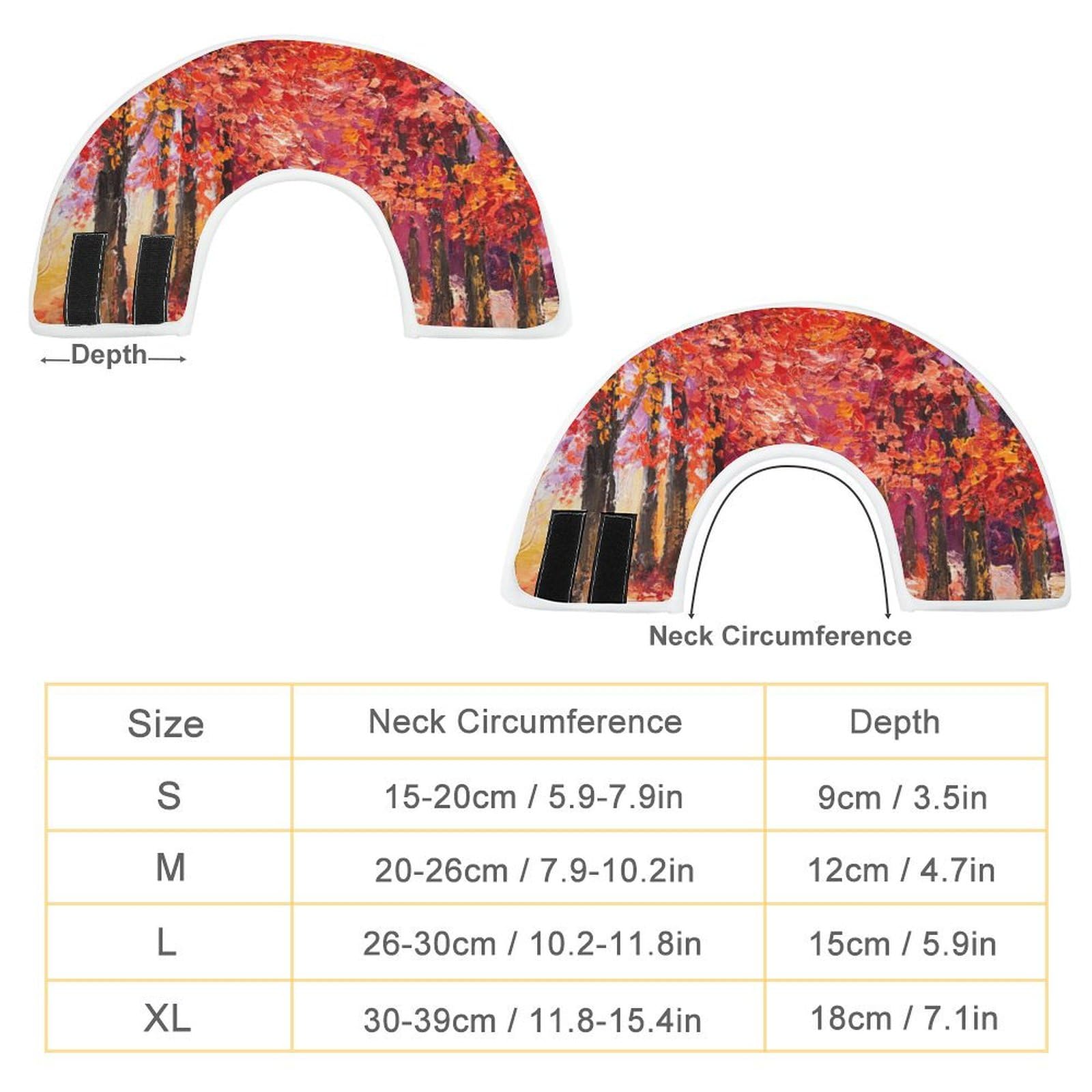 Colorful Autumn Trees Soft Dog Cone Collars Protective Adjustable Cat Recovery Collar to Stop Licking L