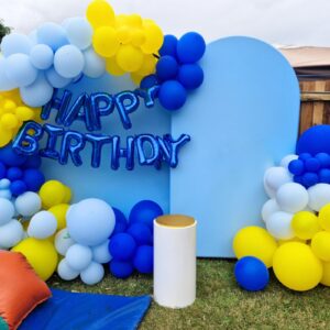 Blue and Yellow Balloon Arch Kit, 105 PCS Royal Blue White Yellow Balloon Garland Kit Yellow Light Blue Latex Party Balloons for Baby Shower Anniversary Birthday Wedding Graduation Party Decorations