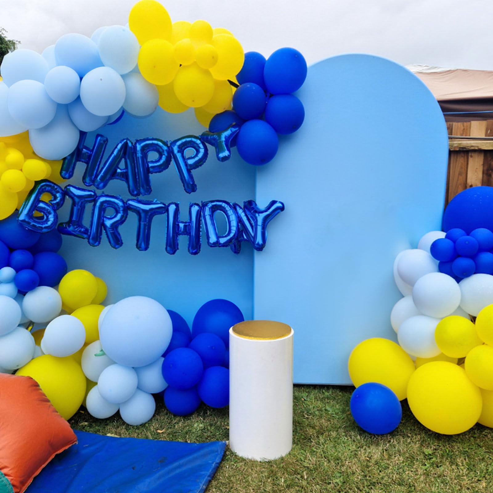 Blue and Yellow Balloon Arch Kit, 105 PCS Royal Blue White Yellow Balloon Garland Kit Yellow Light Blue Latex Party Balloons for Baby Shower Anniversary Birthday Wedding Graduation Party Decorations