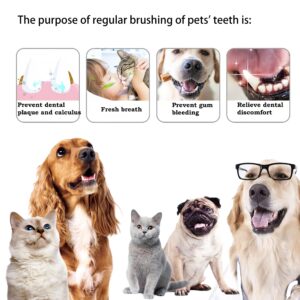 Dog & Cat Toothbrush Kit, 360º Pet Toothbrush, Food Grade Silicone Dog Finger Toothbrush, Dual Head Bristles Tooth Brush, Triple Head Dog Toothbrushes, Cleaning Brushes for Dog Cat Oral Dental