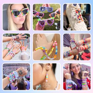 Paodey 2400pcs Pony Beads 72 Colors 9mm Friendship Bracelets Making Kit, Rainbow Kandi Beads Bulk Letter Beads for Name Bracelets Jewelry Making Crafts with Elastic String