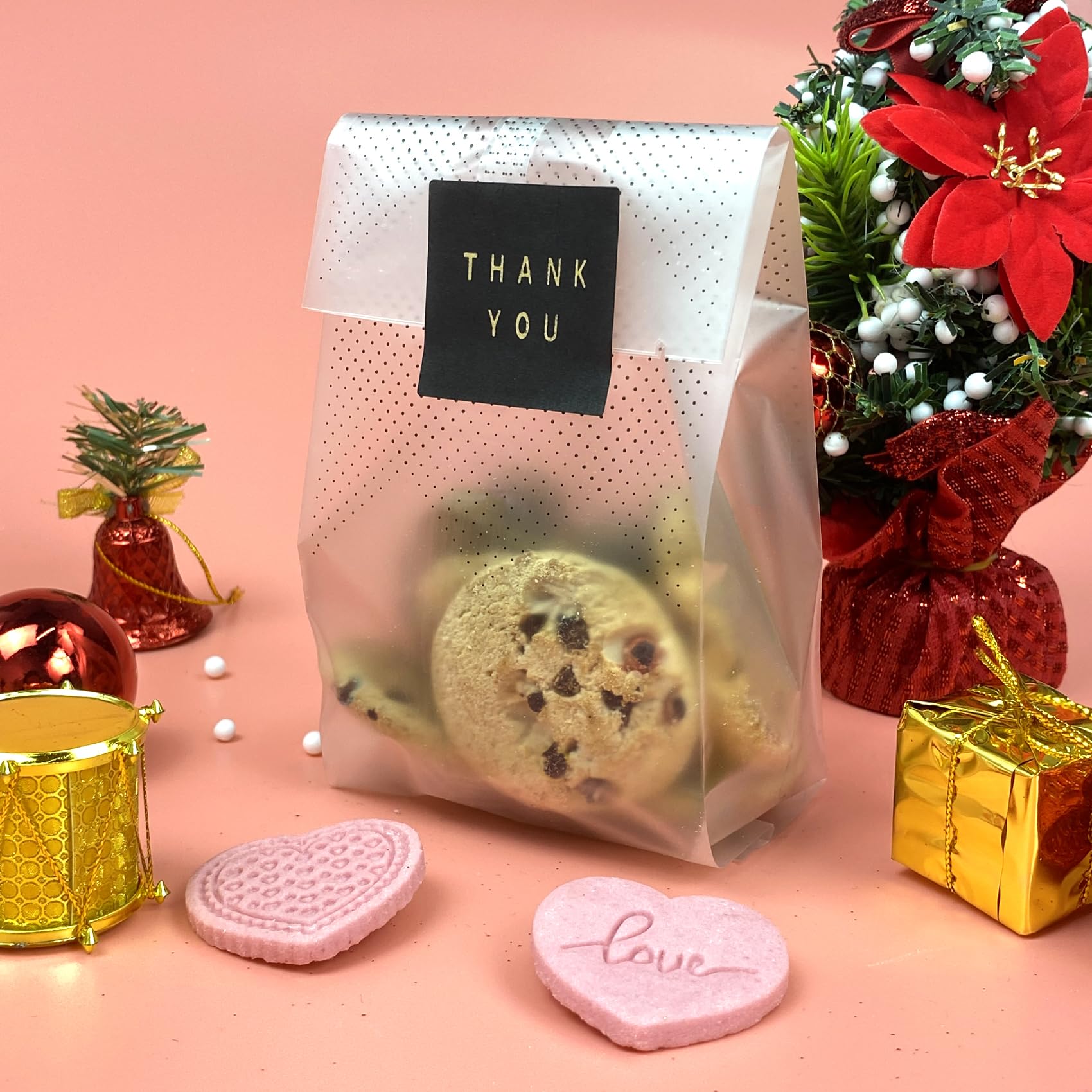 Cookie Bags, Cellophane Treat Bags, Muffin Bags, Dessert Bags, Baked Goods Bags, Translucent plastic bags for Candy, Cake