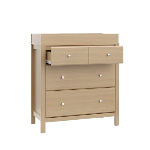 Storkcraft Carmel 3 Drawer Chest with Changing Topper (Driftwood) – GREENGUARD Gold Certified, Dresser For Nursery, 3 Drawer Dresser, Kids Dresser, Nursery Dresser Drawer Organizer, Chest of Drawers