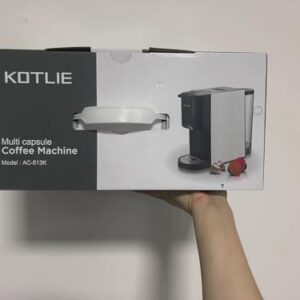 KOTLIE 4in1 Espresso Machine,Customize Volume Settings,Single Serve Coffee Maker for Nespresso original/K cups/L'OR/Ground Coffee/illy Coffee ESE,19Bar Espresso Maker,1450W Coffee Machine