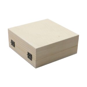 Tsnamay Cuboid 4.72"x4.72" Unfinished Wooden Box Natural Pine Wood DIY Craft Wooden Boxes with Lid for Storage Crafts