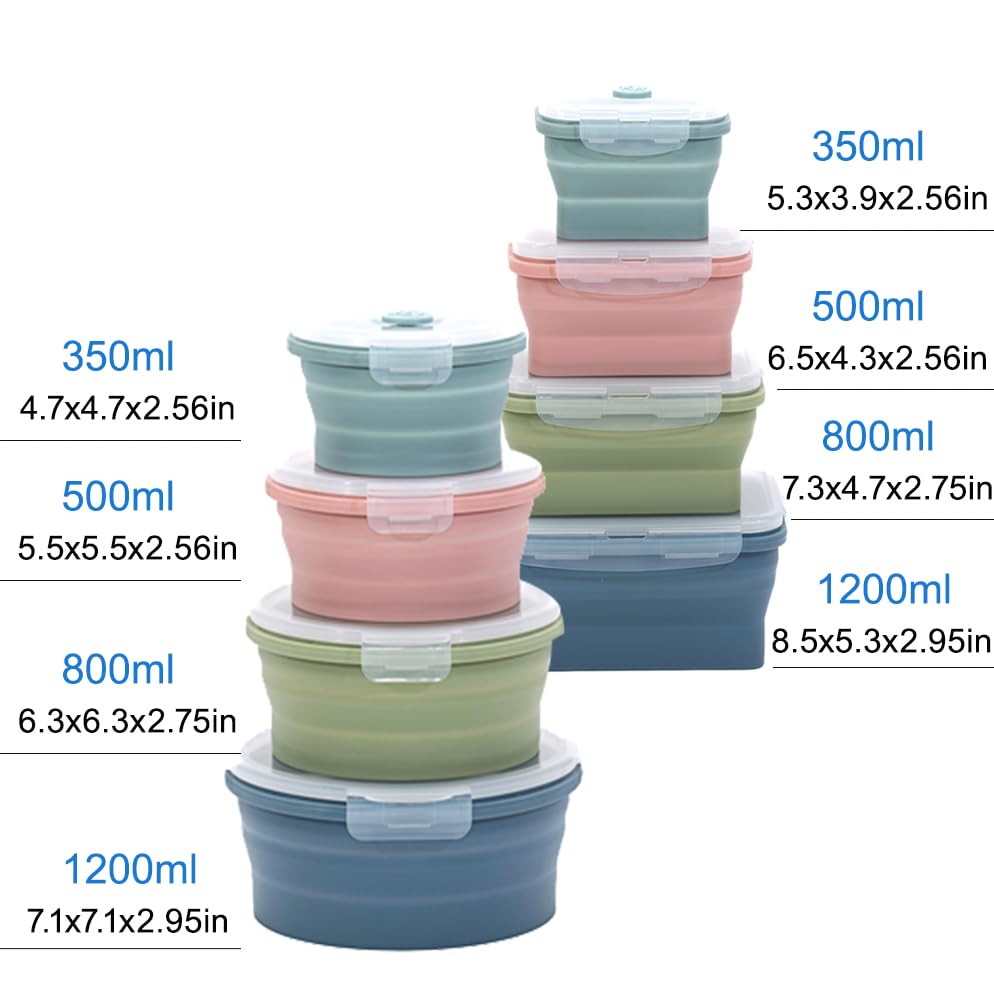 K HOME VT Collapsible Silicone Food Storage Container Set (INDIGO)