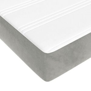 allesoky [Premium Queen Size Bed Mattress] - 59.8x79.9x7.9 Pocket Spring Velvet Mattress in Light Gray-Gray(Queen)