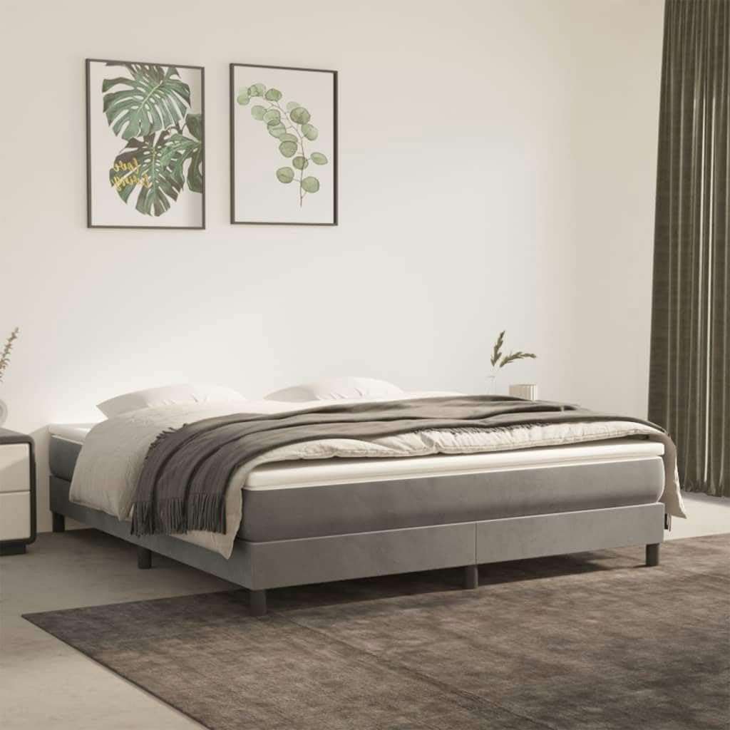 allesoky [Premium Queen Size Bed Mattress] - 59.8x79.9x7.9 Pocket Spring Velvet Mattress in Light Gray-Gray(Queen)