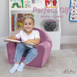 Personalized Toddler Chair With Name - Comfy Reading Chair For Kids with Removable Cover- Lightweight Baby Chair (Pink)