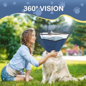 EvcgoX Soft Dog Cone,Cone Collar for Dogs,Cats After Surgery to Stop Licking,Dog Cone Alternative with Deep Plastic Collar Protect Wounds Better,L Size Blue