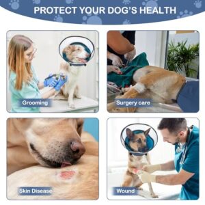 EvcgoX Soft Dog Cone,Cone Collar for Dogs,Cats After Surgery to Stop Licking,Dog Cone Alternative with Deep Plastic Collar Protect Wounds Better,L Size Blue