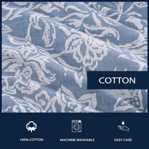 Nautica - Queen Duvet Cover Set, Reversible Cotton Bedding with Matching Shams, Elegant Floral Home Decor (Tortola Blue, Queen)