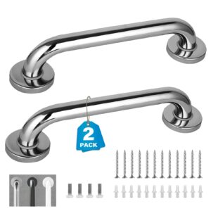 2 pack 12 inch grab bars for bathtubs and showers, handicap grab bars, shower handle, anti slip shower handles for elderly, safety shower grab bar, stainless steel