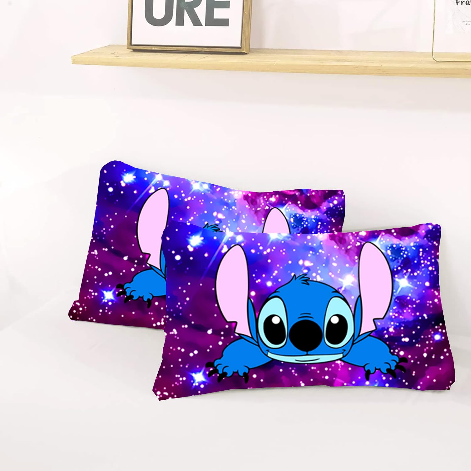 LUSTROVA 3 Pcs Cute Anime Cartoon Comforter Bed Sets with 1 Quilt Cover 2 Pillowcases 3D Printed Lightweight Bedding Sets Gifts for Girls Boys Kids Adults 68""X90"", Twin