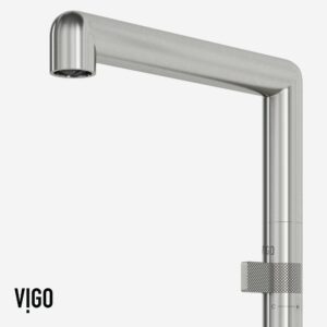 VIGO 1.75" W x 11.0" H x 9.5" D Jewel One-Handle Kitchen Faucet in Stainless Steel - VG02053ST