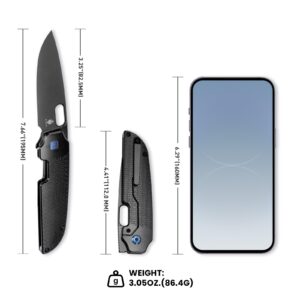 Kizer Varatas Pocket Knife, 3.27" S35VN Steel Blade, Black Titanium Handle, Folding Knife, Small Folding Pocket Knife, Ki3637A2