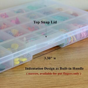 BangQiao 3 Pack Fixed 32 Grids Clear Plastic Storage Box, Transparent Organizer Container Case for Bead, Button, Jewelry, Diamond, Craft Supplies, Small Parts, Sewing Kit, DIY Accessories